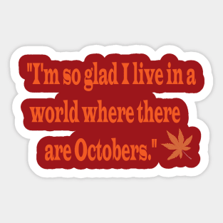 OCTOBER Sticker